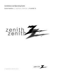 Handleiding Zenith Z50PJ240 Plasma televisie