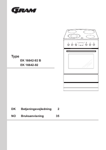 Bruksanvisning Gram EK 16642-92 Komfyr