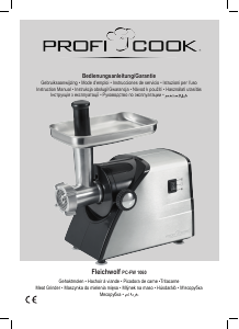 Manual de uso Proficook PC-FW 1060 Picadora de carne