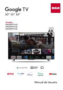 Manual de uso RCA AND50P7UHD Televisor de LED