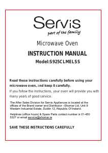 Manual Servis S925CLMELSS Microwave