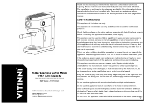 Handleiding Vitinni JF07530020 Espresso-apparaat