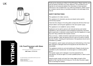 Manual Vitinni JF07521601 Food Processor