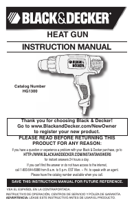 Manual Black and Decker HG1300 Heat Gun