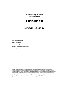 Instrukcja Liebherr G 5216 Zamrażarka
