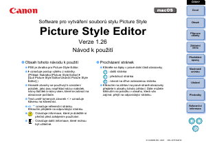 Manuál Canon Picture Style Editor 1.26 (macOS)