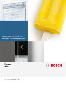 Manual Bosch GSN36AI33C Freezer
