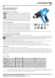 Manual de uso Högert HT2C552 Decapador por aire caliente