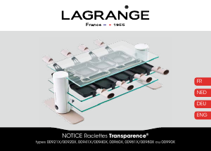 Mode d’emploi Lagrange 009408 Transparence Gril raclette