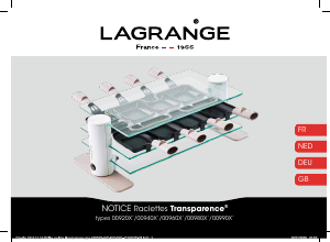Mode d’emploi Lagrange 009904 Transparence Gril raclette