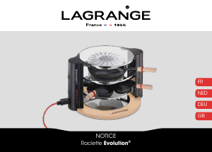 Mode d’emploi Lagrange 149002 Evolution Gril raclette