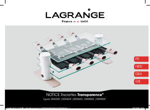 Bedienungsanleitung Lagrange 009404 Transparence Raclette-grill