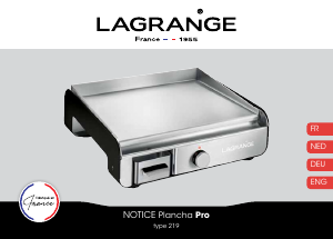 Mode d’emploi Lagrange 219002 Pro Gril de table