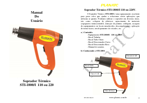 Manual Planatc STI-1800/I Soprador de ar quente