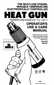 Manual Steinel HL 1800 E Heat Gun