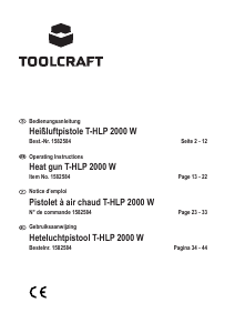 Manual Toolcraft T-HLP 2000 W Heat Gun