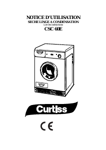 Mode d’emploi Curtiss CSC 60E Sèche-linge