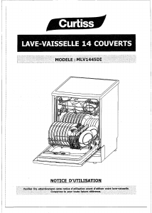 Mode d’emploi Curtiss MLV 1445 DI Lave-vaisselle