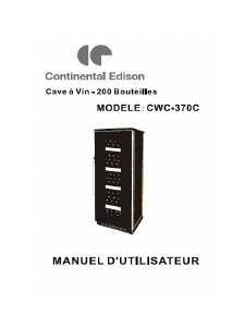 Mode d’emploi Continental Edison CWC-370C Cave à vin