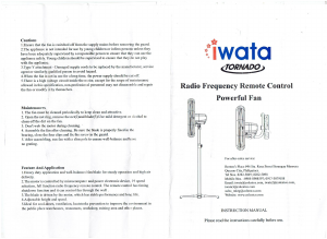 Handleiding Iwata TORNADO 30R-NV Ventilator