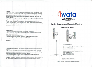Handleiding Iwata TORNADO 30RW-NV Ventilator