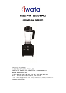 Manual Iwata Pro Blend Maxx Blender