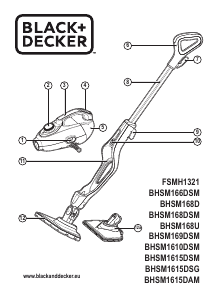 Bruksanvisning Black and Decker BHSM168D Damprenser