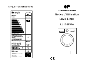 Mode d’emploi Continental Edison LL102FMA Lave-linge