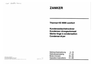 Mode d’emploi Zanker KE 9000 Thermat Comfort Sèche-linge