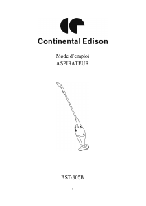 Mode d’emploi Continental Edison BST-805B Aspirateur