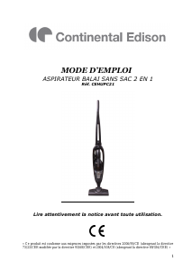 Mode d’emploi Continental Edison CEHUPC21 Aspirateur