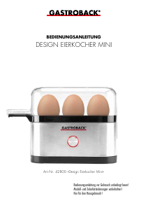 Bedienungsanleitung Gastroback 42800 Design Mini Eierkocher