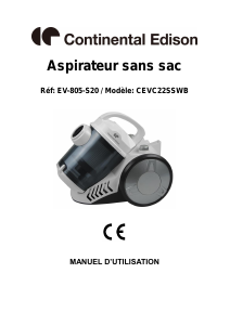 Mode d’emploi Continental Edison CEVC22SSWB Aspirateur