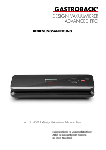 Handleiding Gastroback 46013 Advanced Pro Vacumeermachine