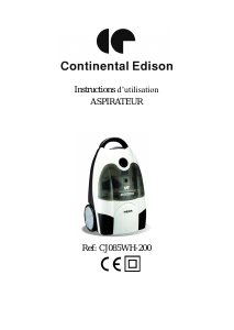 Mode d’emploi Continental Edison CJ085WH-200 Aspirateur