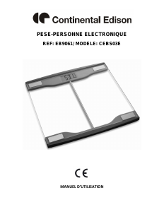 Mode d’emploi Continental Edison CEBS03E Pèse-personne