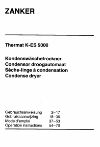 Handleiding Zanker KES 5000 Thermat Wasdroger