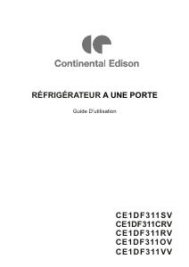 Mode d’emploi Continental Edison CE1DF311RV Réfrigérateur