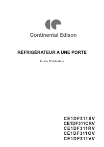 Mode d’emploi Continental Edison CE1DF311SV Réfrigérateur