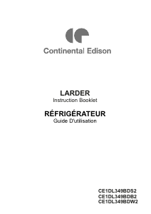 Manual Continental Edison CE1DL349BDB2 Refrigerator