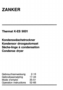 Handleiding Zanker KES 9001 Thermat Wasdroger