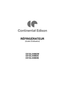 Mode d’emploi Continental Edison CE1DL349BDW Réfrigérateur