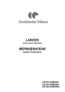Manual Continental Edison CE1DL349BDW2 Refrigerator