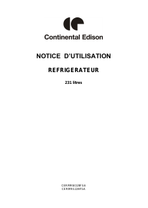 Mode d’emploi Continental Edison CERMRW228FSA Réfrigérateur