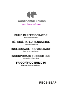 Mode d’emploi Continental Edison RBC218EAP Réfrigérateur