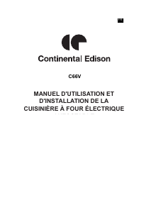 Mode d’emploi Continental Edison C66V Cuisinière