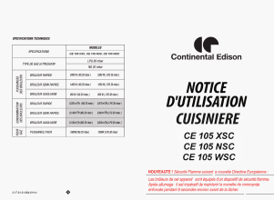 Mode d’emploi Continental Edison CE105NSC Cuisinière