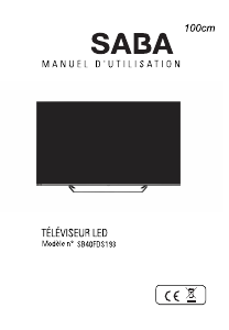 Mode d’emploi SABA SB40FDS193 Téléviseur LED