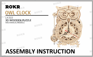 Manual ROKR set LK503 Mechanical Models Owl clock