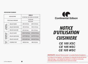 Mode d’emploi Continental Edison CE105XSC Cuisinière